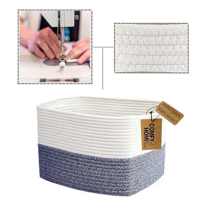 COMFY-HOMI 3 Pack Medium Cotton Rope Basket - Image 8