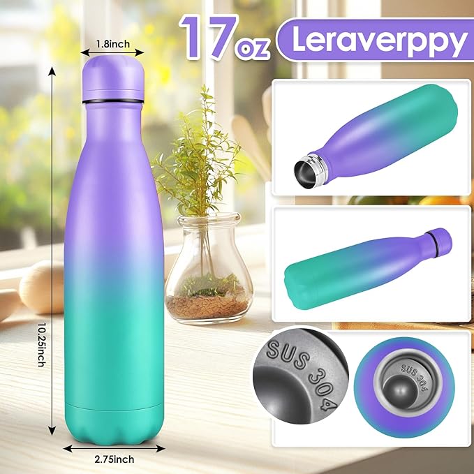 17oz Cola-Bottle Shaped Stainless Steel Leak-proof Water Bottle, Double Wall - Image 2