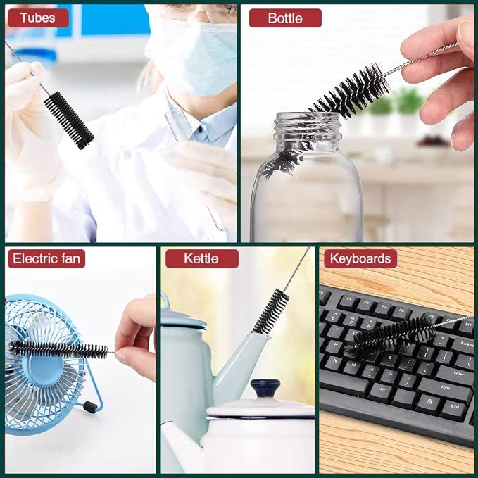 Long Straw Brush, Nylon Pipe Tube Cleaner 8.2-ihch 10 Different Diameters Set - Image 7