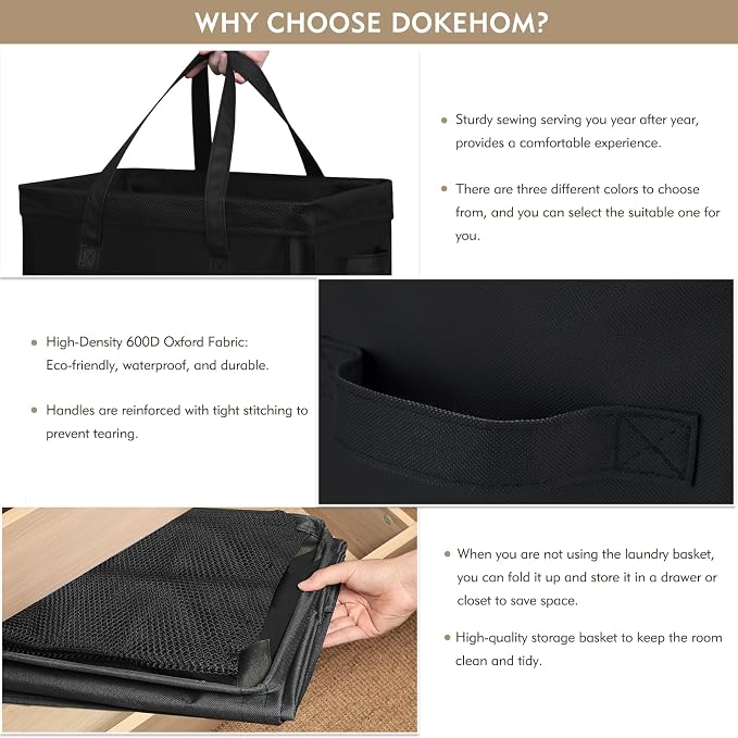 DOKEHOM 90L X-Large Laundry Basket - Image 4
