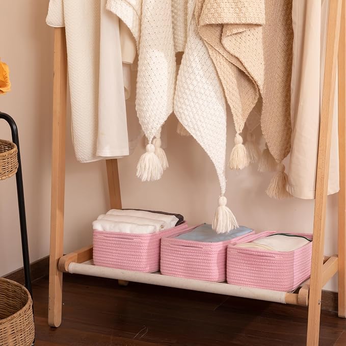 3 Pack Small Storage Baskets for Organizing, Cute Woven Decorative Gift Baskets - Image 6