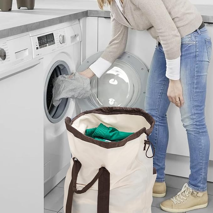 Laundry Bag Backpack with Shoulder Straps and Detergent Holder Clothes - Image 7