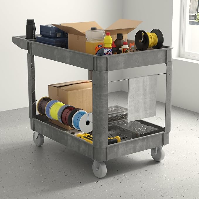 Utility Cart on Wheels, 1000 lbs Capacity Rolling Service Cart, 45 x 25 Inch - Image 7