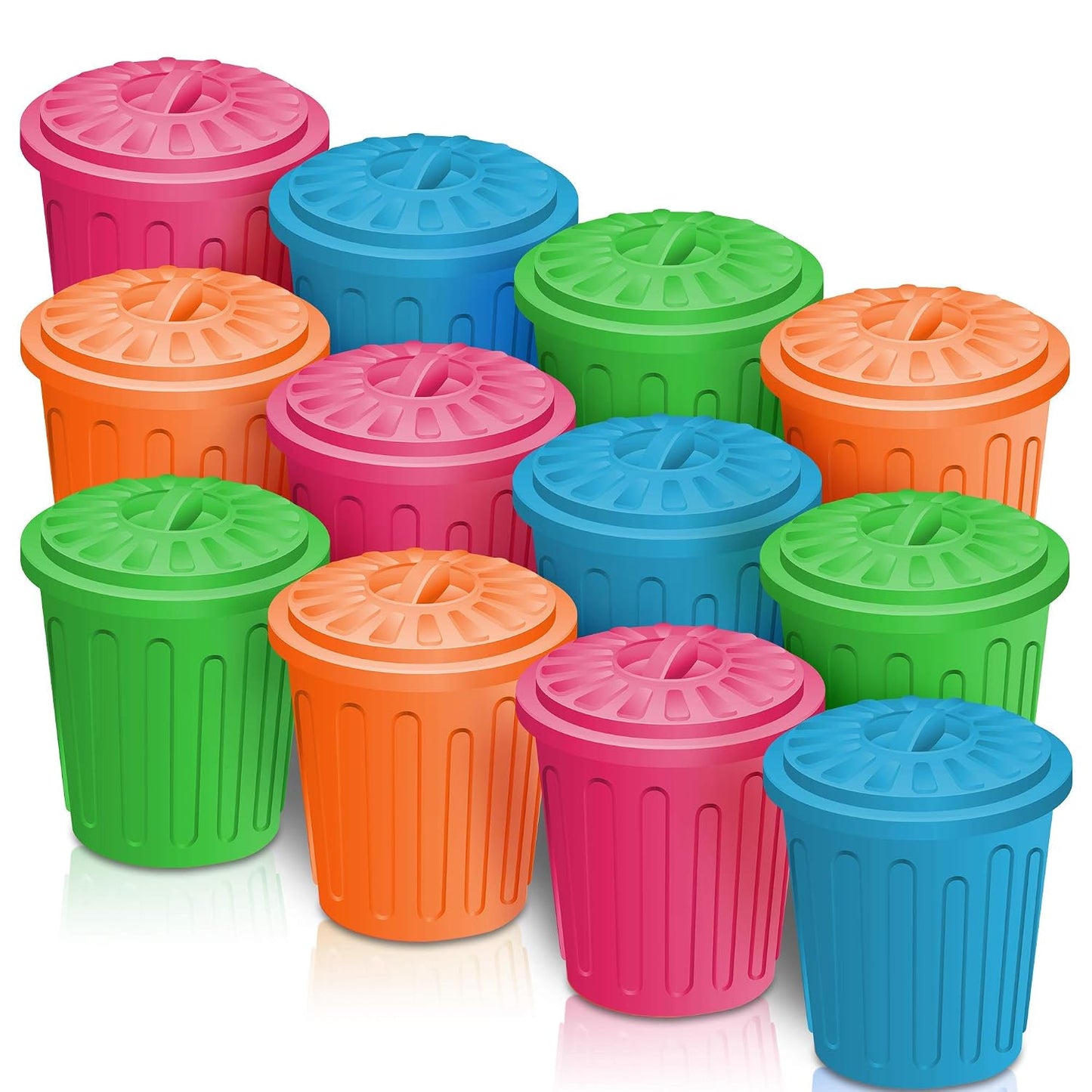 ArtCreativity 12 Pack Mini Trash Cans, 4.5 Inch Toy Garbage Party Favors