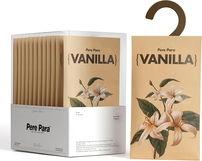 12 Packs Vanilla Walk in Closet Scent sachets, 【Deodorizer by PerePara