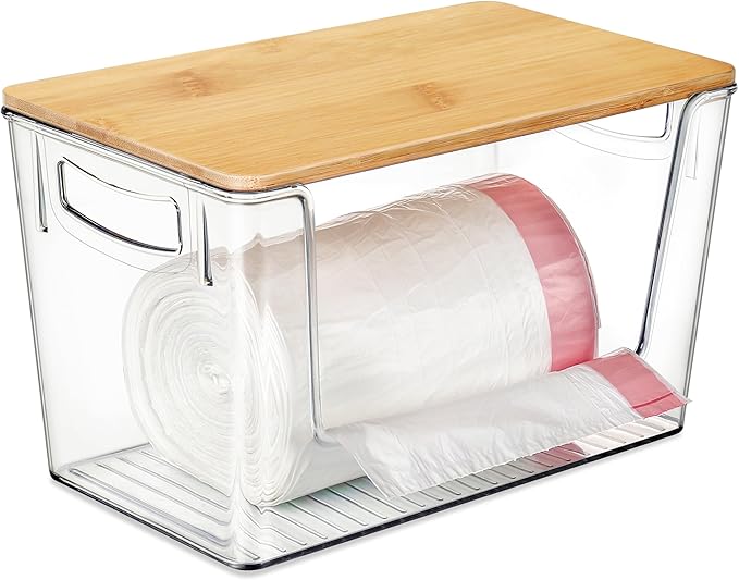 Hudgan Extra Large Trash Bag Holder Acrylic Trash Bag Dispenser Storage by HUDGAN