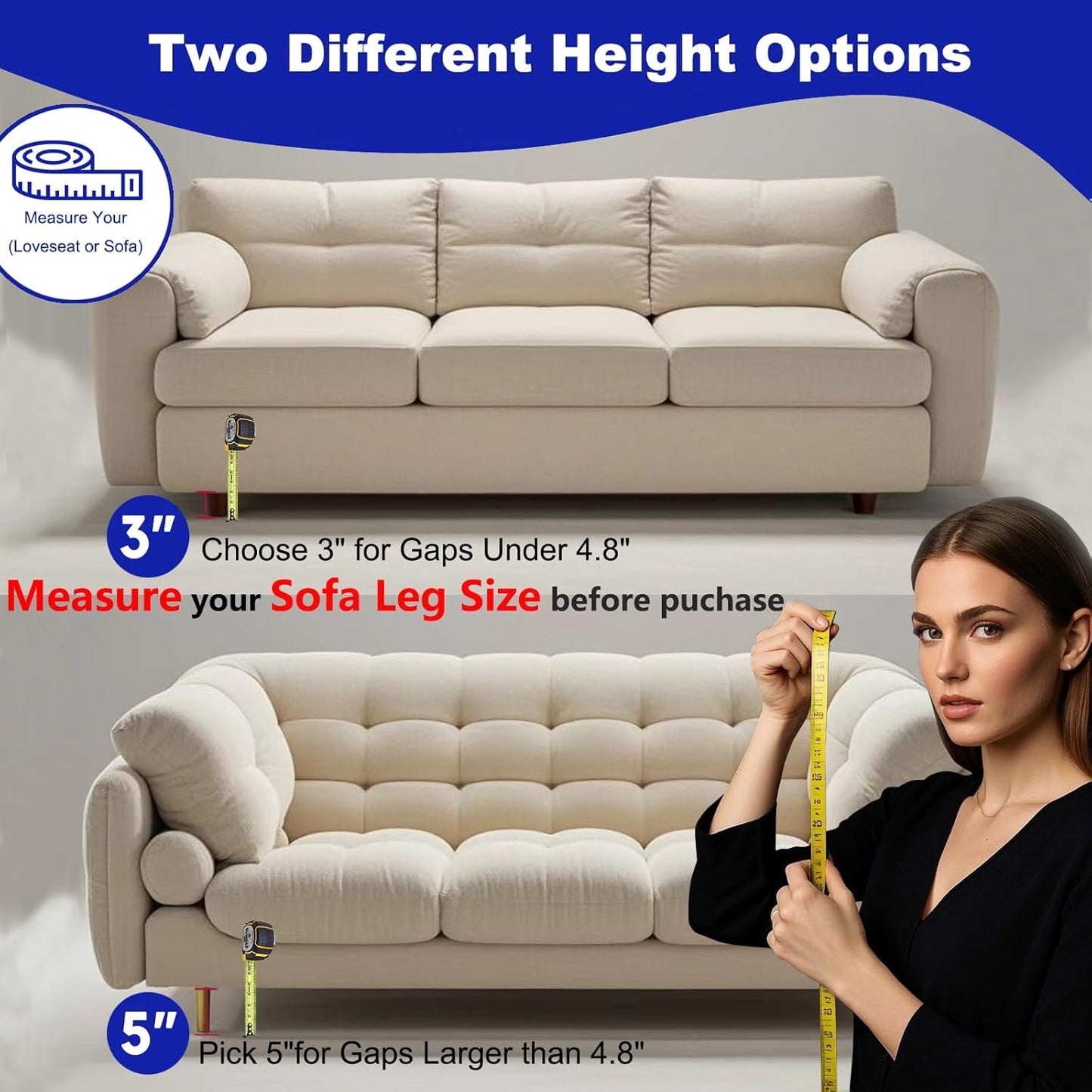 MYLIFESION Under Couch Blocker for Kids and Pet Toys, 123" L x 3" H, Toy Blockers for Bed, Stop Things Going Under Sofa or Furniture, Fits Standard couches and Sofas with Straight Legs