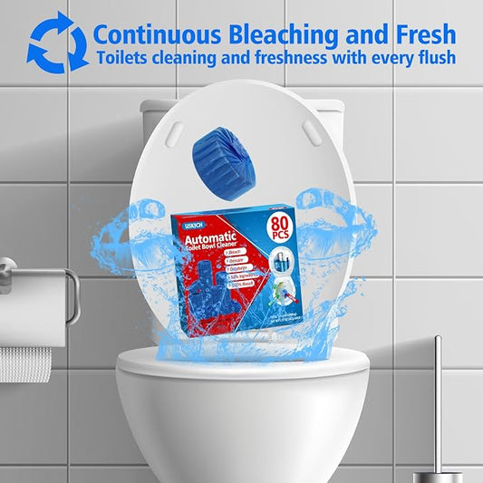 USKICH 80 Pack Toilet Bowl Cleaner Tablets, Long-Lasting Household Toilet - Image 2