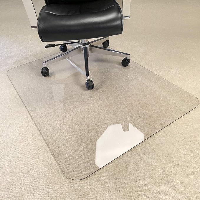 Crystal Clear 1/5" Thick 47" x 40" Heavy Duty Hard Chair Mat, Can be Used on - Image 3