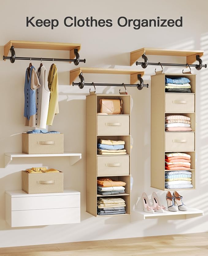 Pipishell Hanging Closet Organizer 6-Shelf, Hanging Shelves - Image 6