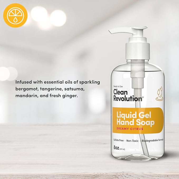 Clean Revolution Liquid Gel Hand Soap, Silky Rich Liquid, Quick Lather - Image 2