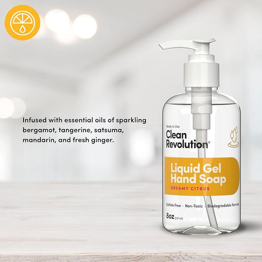 Clean Revolution Liquid Gel Hand Soap, Silky Rich Liquid, Quick Lather - Image 2