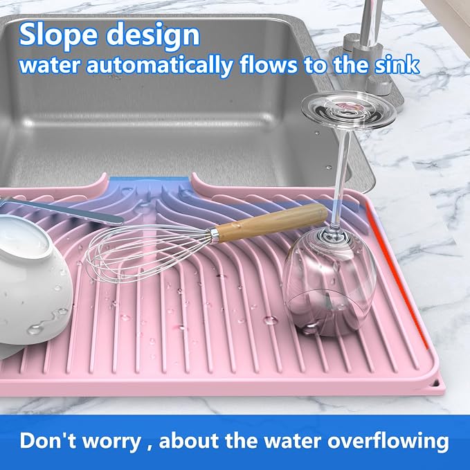 Dish Drying Matt for Kitchen Counter, Kitchen Dry Mats for Dishes Drying Pad - Image 4