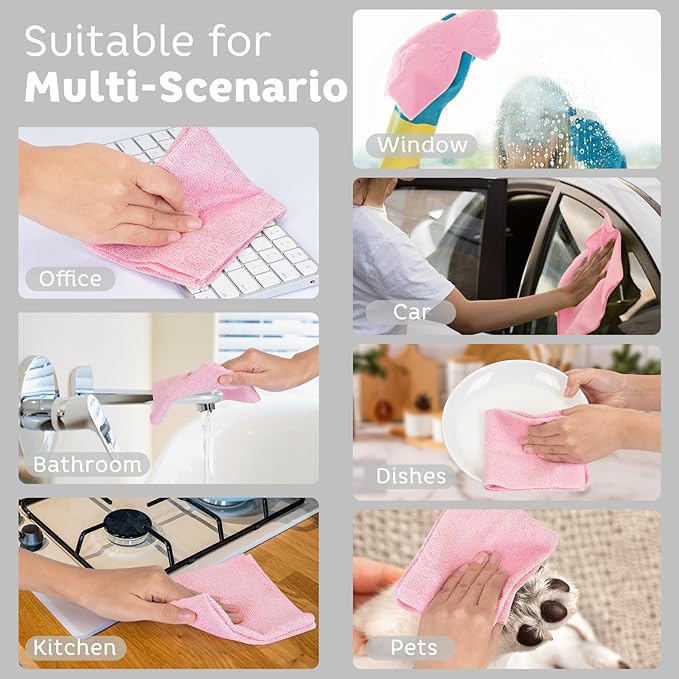 Matthew Microfiber Cleaning Cloth Roll 72Pack Reusable Paper Towels&Washable - Image 3