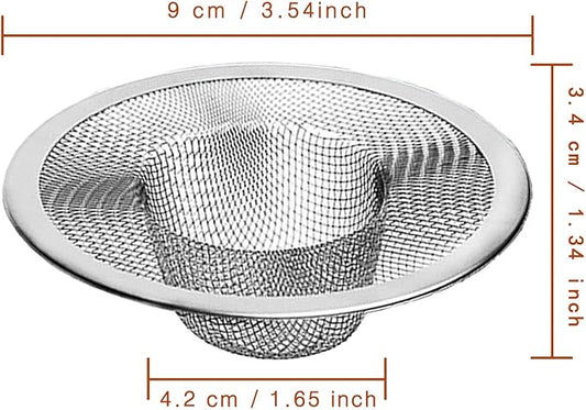 4pcs Heavy Duty Stainless Steel Slop Basket Filter Trap, 3.54" Top / 1.65" Mesh - Image 2