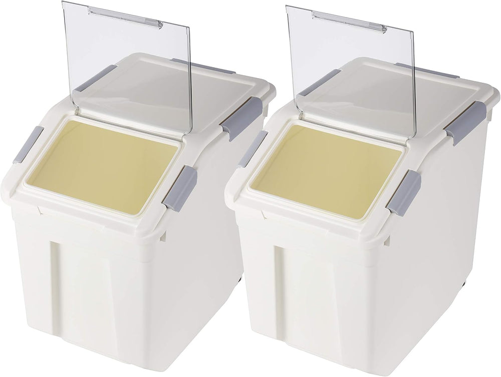 EonTone [2-Pack] 30 lbs Flour Storage Container, 25L Airtight Food Bin with W...