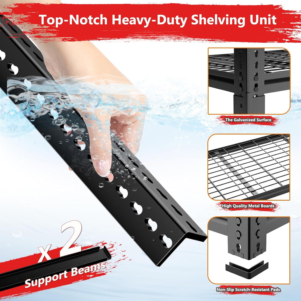 Storage Shelves, Garage Shelving Heavy Duty 2640LBS Capacity, 60"L x 24&...