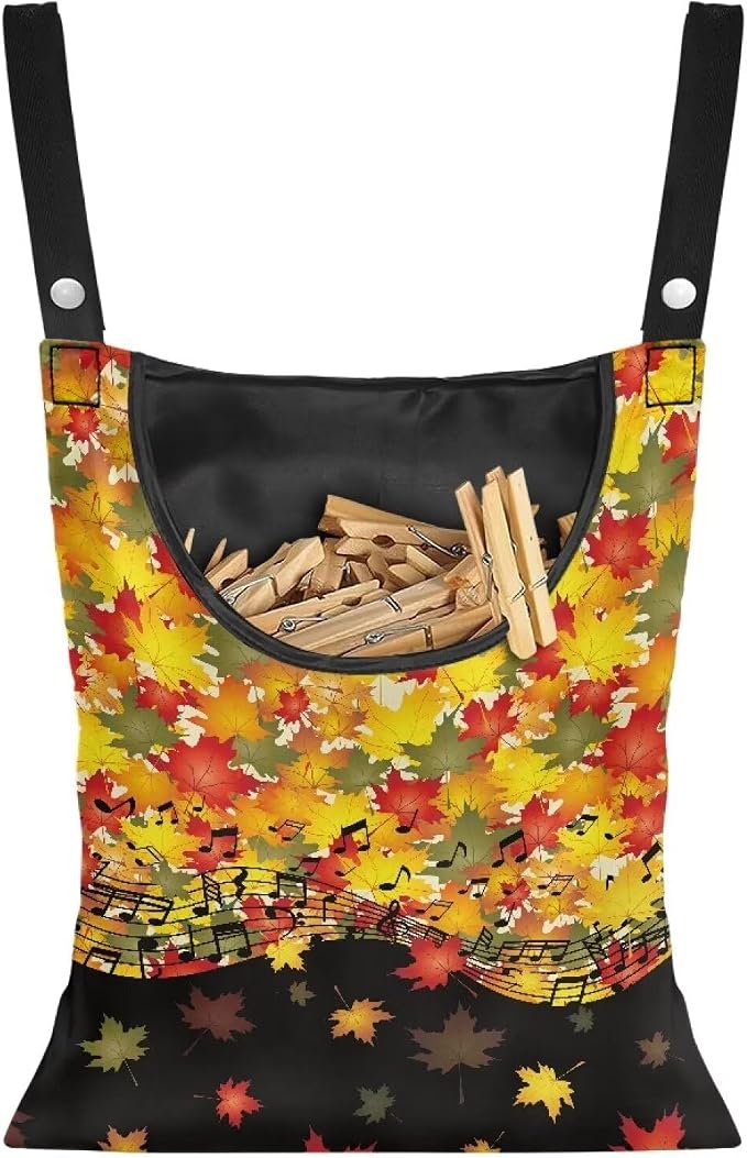 Maple Leaf Handy Laundry Clothespin Bag Holds 100 Medium-Sized Clothes Pins by CREAMIC