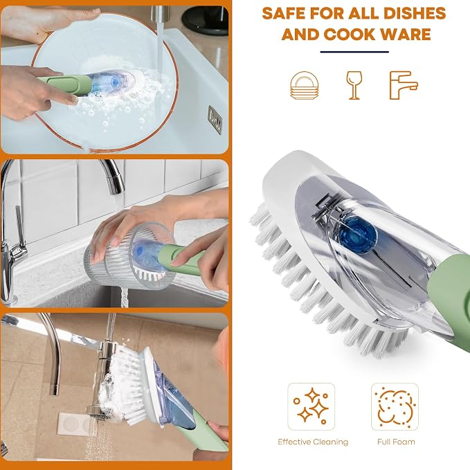 Soap Dispensing Replacement Dish Brush Storage Set - Image 6