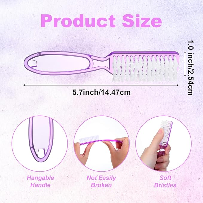 50 Pcs Handle Grip Nail Scrubber Brushes, Manicure Pedicure Cleaning Brushes - Image 2