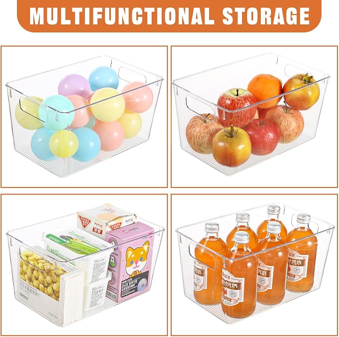 12 Pack Large Clear Plastic Storage Bins, Plastic Containers - Image 3