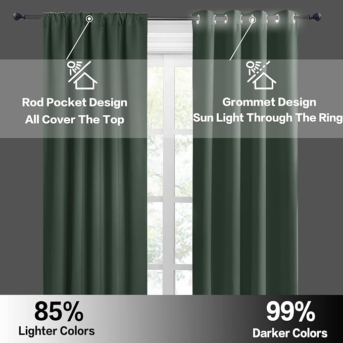 RYB HOME Bedroom Curtains Short - Image 6