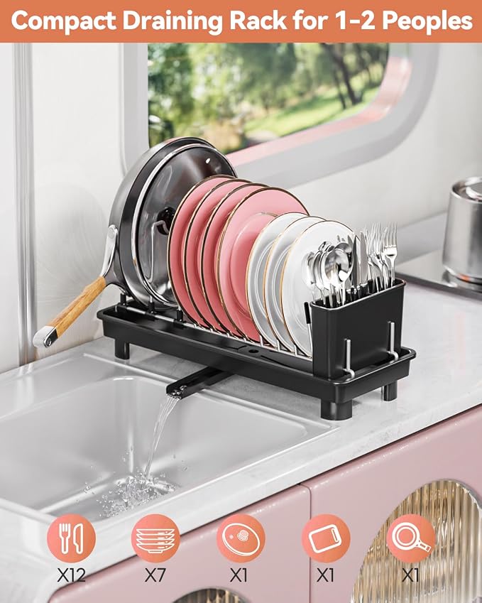 Small Dish Drying Rack, Compact Dish Rack - Image 4