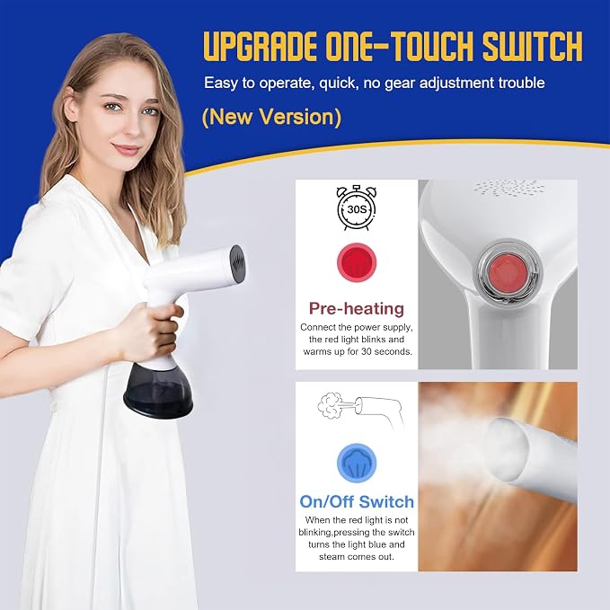 Steamer for Clothes 1350W, Clothes Steamer for Home, Upgraded 400ML Large - Image 7