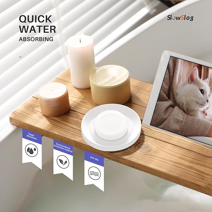 2 Pack Diatomite Soap Dish Holder, Quick Dry Stone Bar Holder, Water Absorbent - Image 6