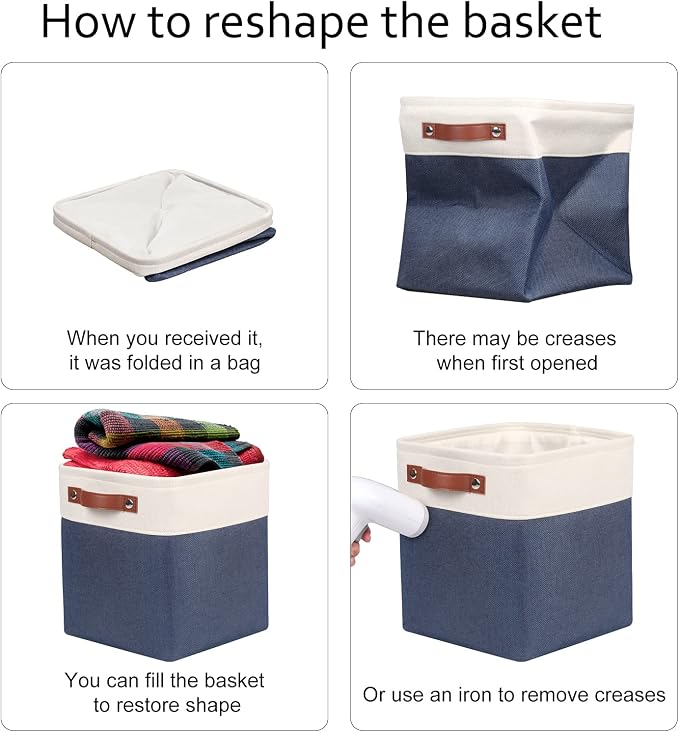 Univivi Fabric Cube Bins Set of 4 Storage Baskets - Image 7