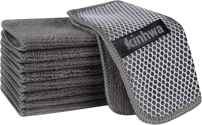 KinHwa Kitchen Washcloths for Dishes Absorbent Microfiber Dish Cloths Quick Dry by KinHwa