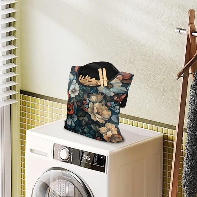Art Flowers Clothes Pin Bags Clothespin Bag Holder Clothespin Holder 14.5 x 12 - Image 3
