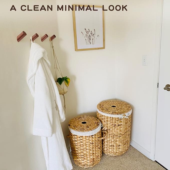 Wooden Wall Hooks, 2 Pack Coat Hooks Wall Mount, Natural Wood Hooks Coat Rack - Image 3
