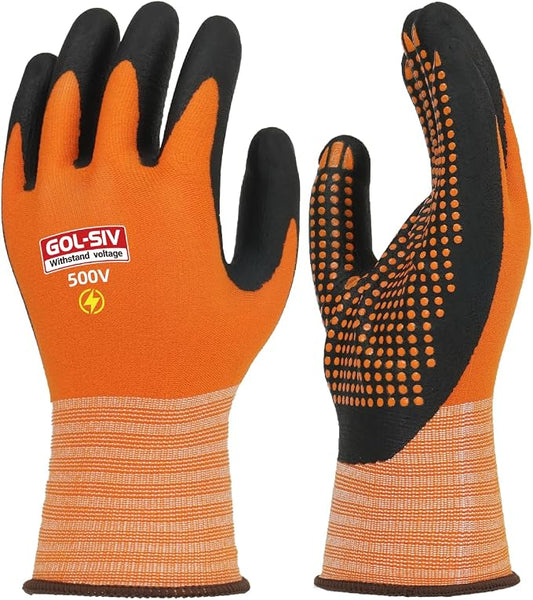 Electrical Insulated Gloves, 500V High Voltage Resistance Electrician Safety by GOL-SIV