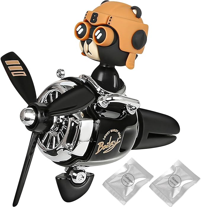 Bear Pilot Car Fresheners Vent Clip Cute Teddy New Car Scent Automotive Air by ROOCHKD