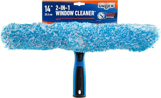 Unger Professional Connect and Clean 2-in-1 Squeegee and Scrubber, 14” Window - Image 7
