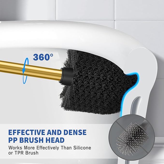 Toilet Brush and Holder, 2 Pack Toilet Brush Stainless Steel, Toilet Bowl Brush - Image 3