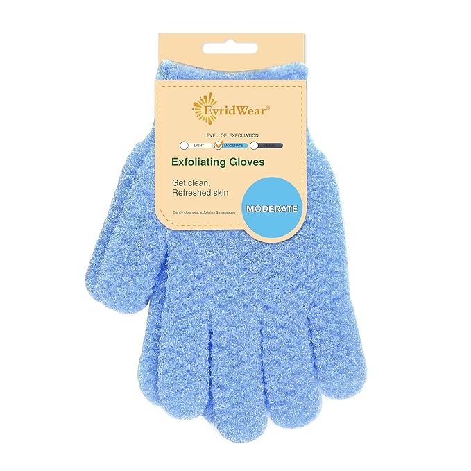 Evridwear Exfoliating Glove for Shower Man and Women, Dual Texture Bath Body by Evridwear