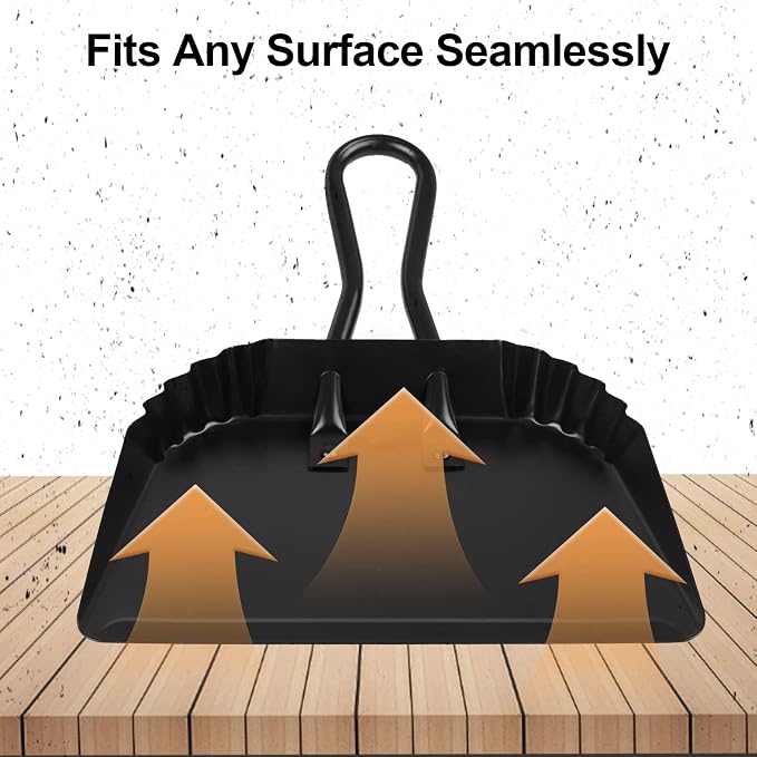 Heavy Duty Black Metal Dust Pan -Handheld Dustpan - Image 4