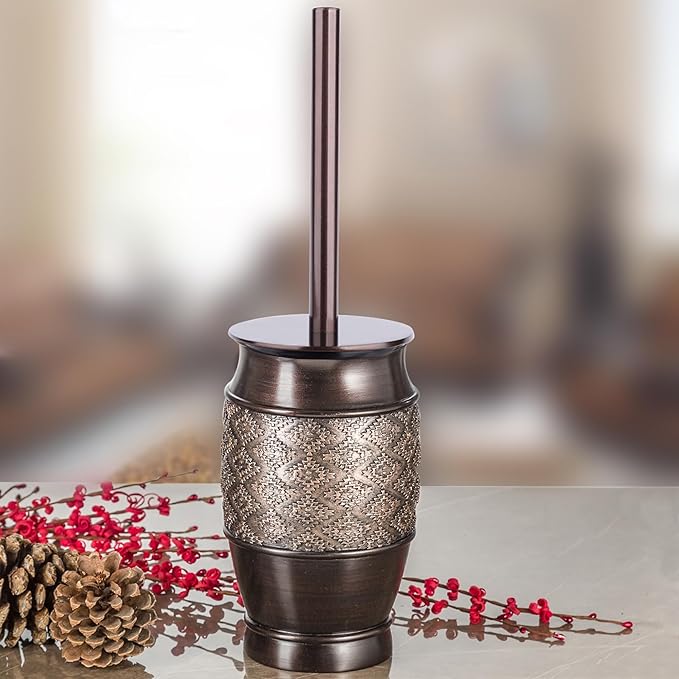 Creative Scents Dublin Brown Toilet Brush Set - Image 2