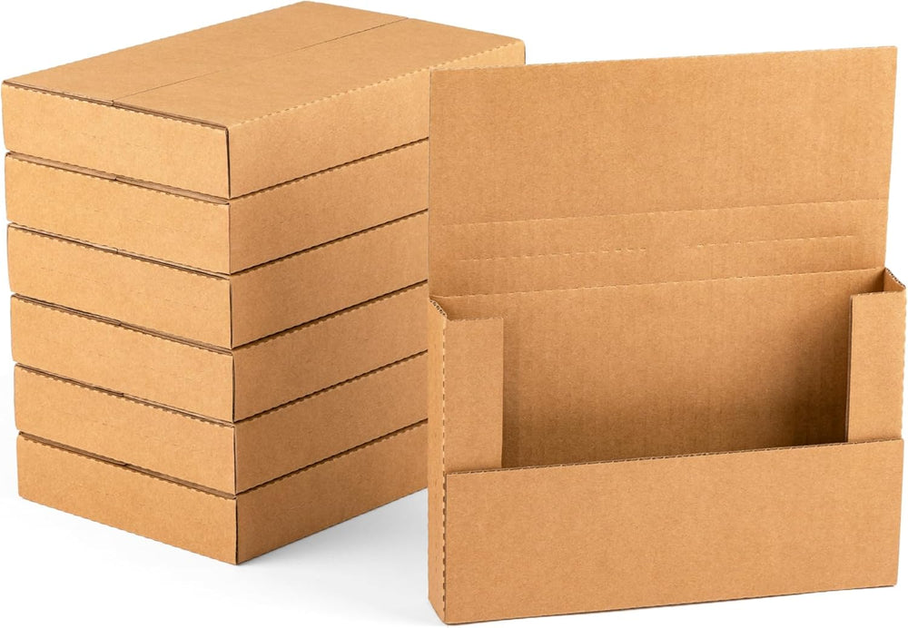 50 Pack 9x6x1.3 inch Small Shipping Boxes for DVD, Book Mailers