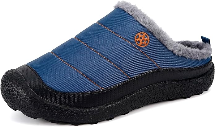 Womens Mens House Slippers Slip on Snow Winter Warm Fully Fur Lined Slippers by Eagsouni
