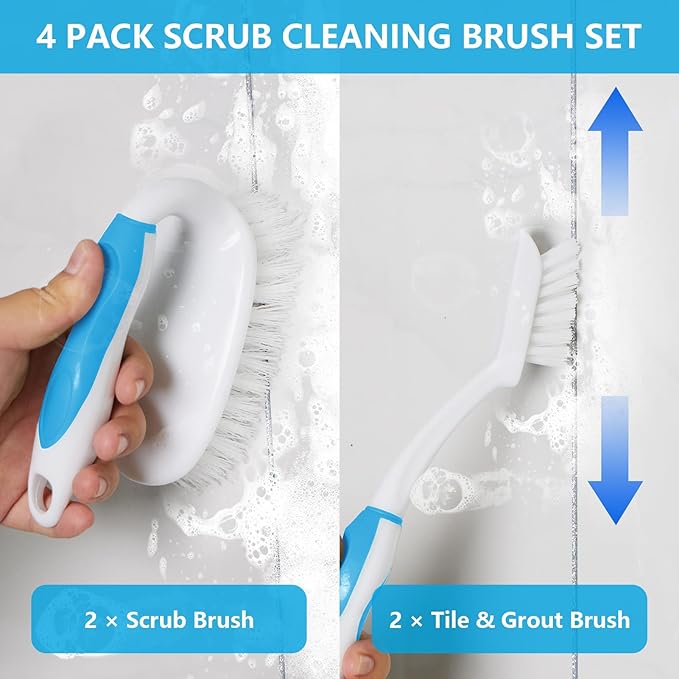 Scrub Brush Set, 4 Pack Deep Cleaning Brush Kit - Image 2
