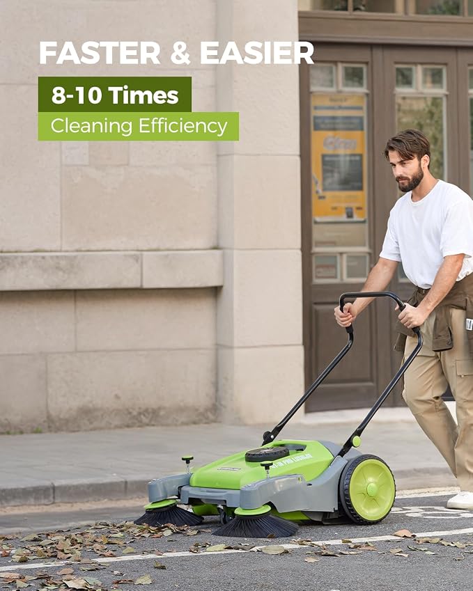 41" Industrial Walk-Behind Hand Push Floor Sweeper | Commercial 55L Large - Image 5
