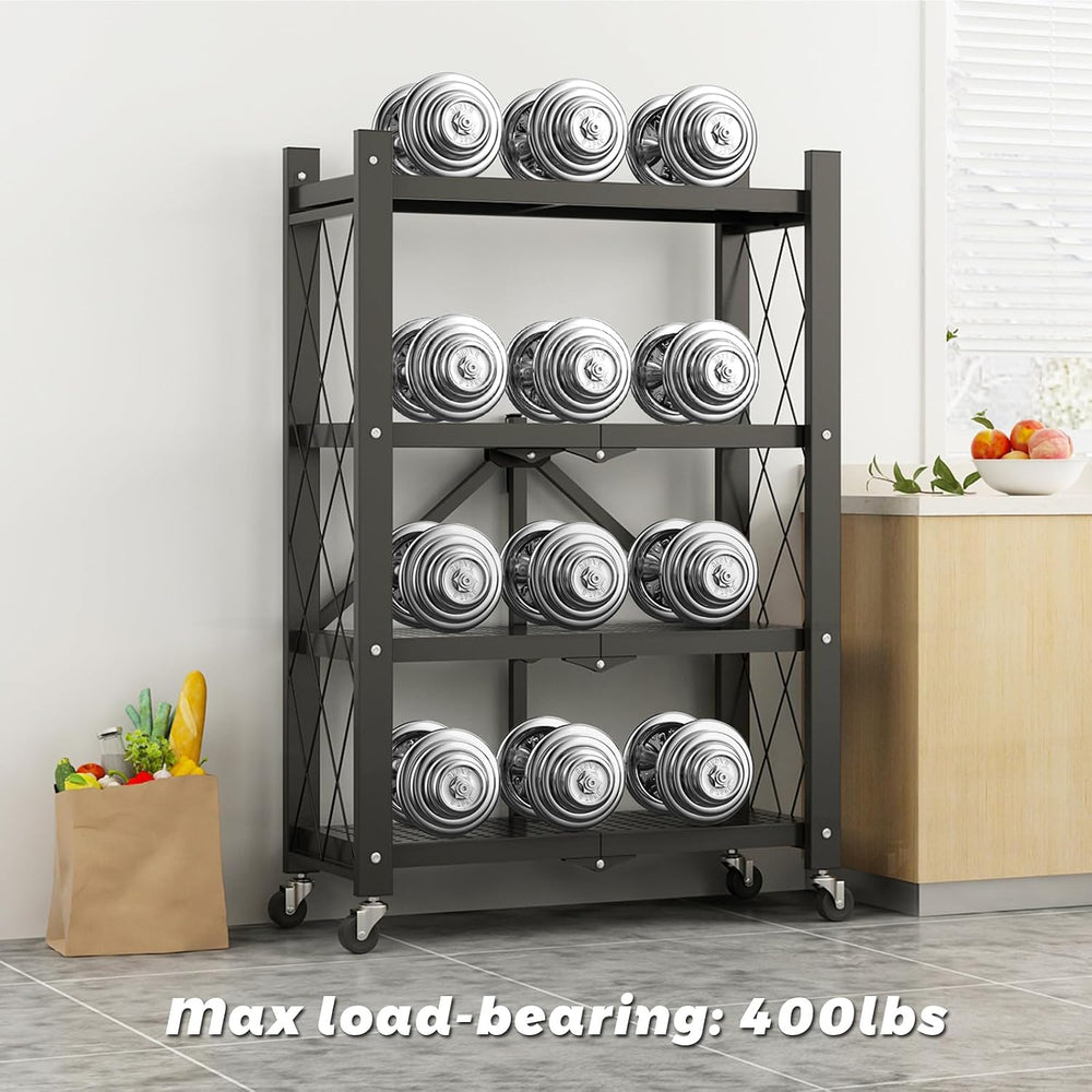 All-in-one Heavy Duty Storage Shelving Unit, Foldable Storage Shelves with Wh...