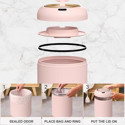 Smart Bathroom Trash Can with Lid，3 Gallon Bathroom Garbage Can Automatic - Image 6