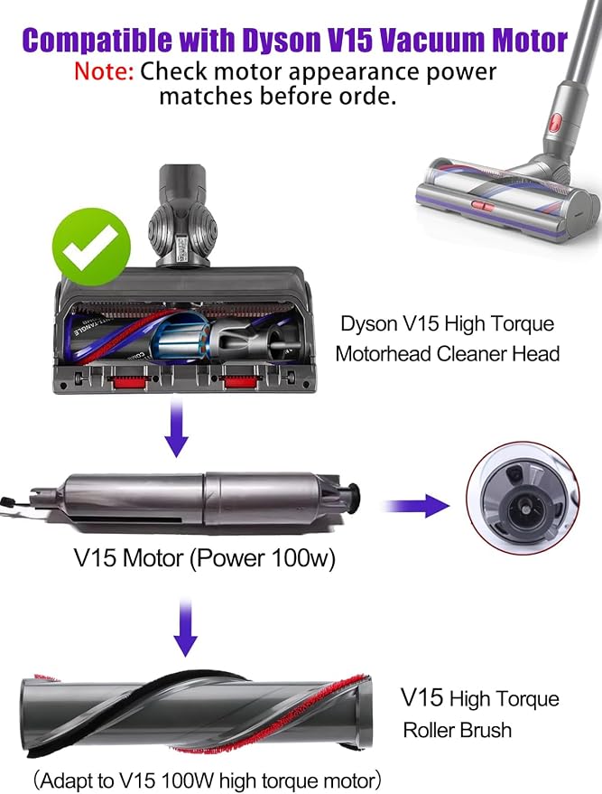 V15 Roller Brush Replacements Parts Compatible - Image 4