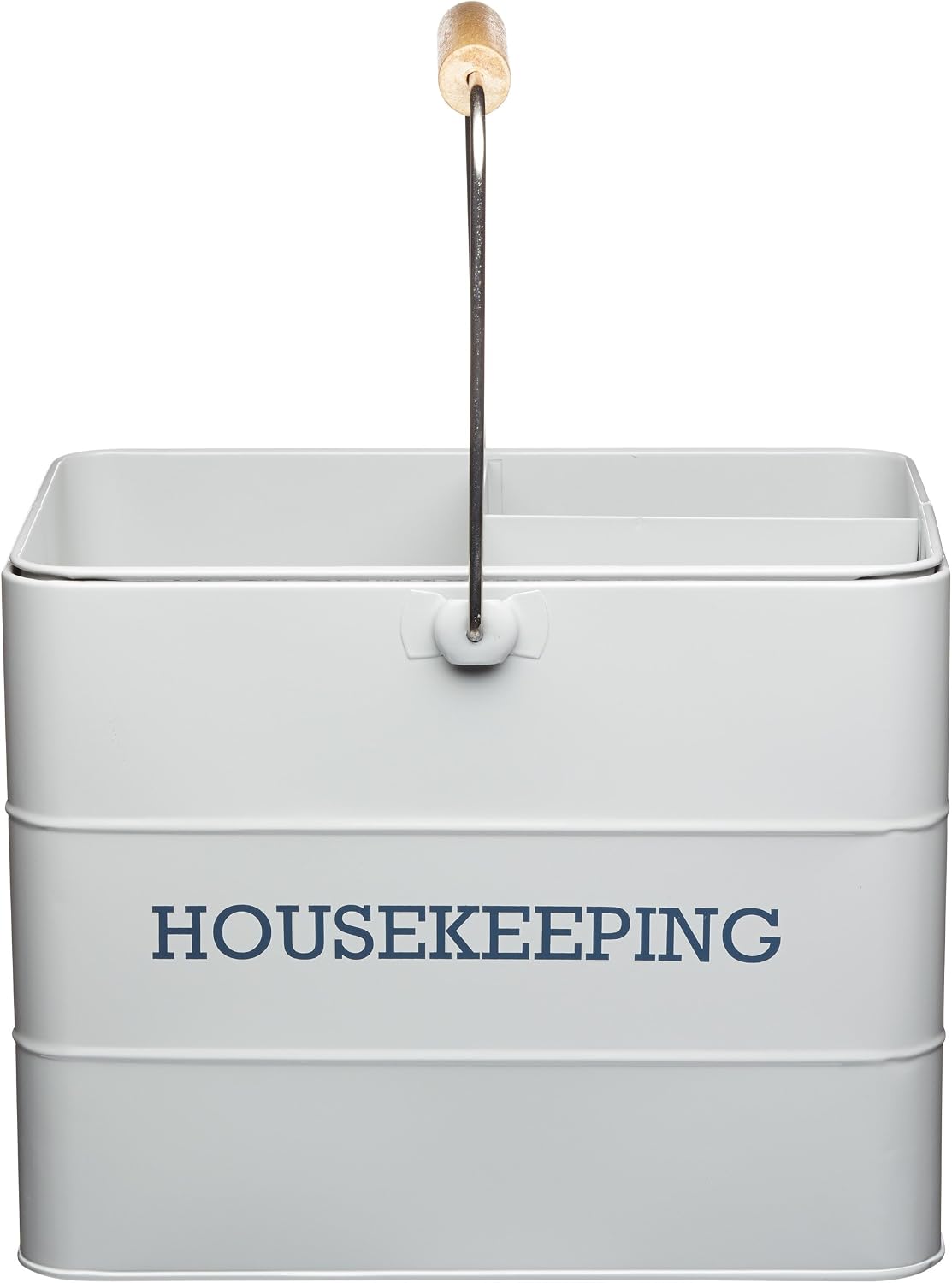 KitchenCraft Living Nostalgia Cleaning Caddy with Handle, Metal, 33 x 21 x 26 cm, French Grey