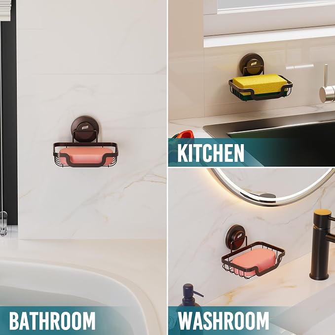 TAILI Soap Holder Bar Dish Suction Cup, Bar Shampoo Rack - Image 2