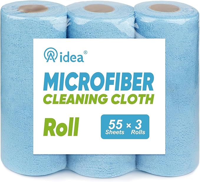 AIDEA Microfiber Cleaning Cloth 165 Sheets 3 Roll, Microfiber Towels by AIDEAHOME
